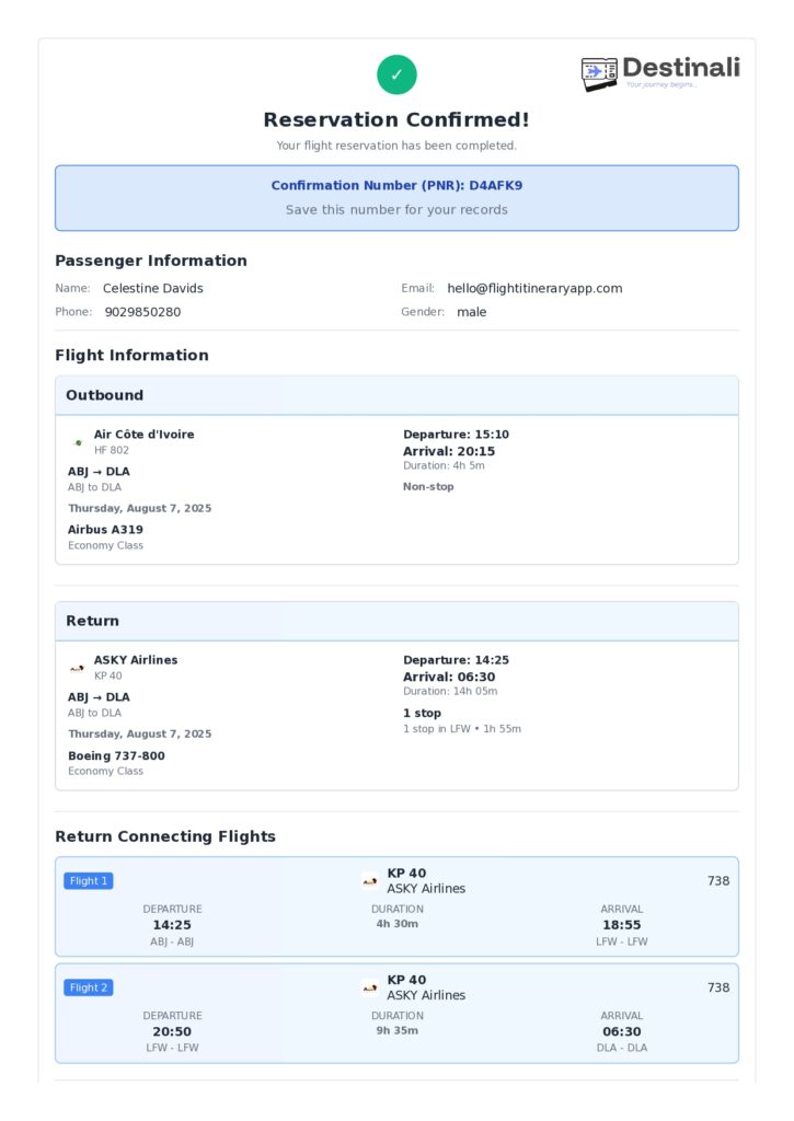 uk visa dummy ticket